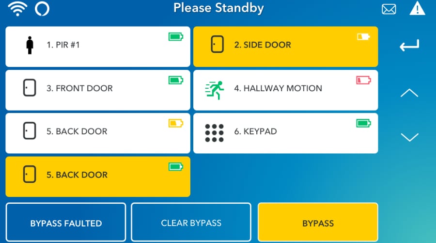 Scranton security system command screen.